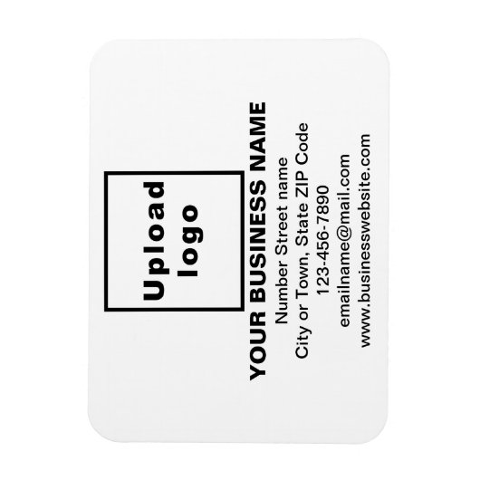 Zakelijk merk op witte rechthoek flexibele magneet (Verticaal)