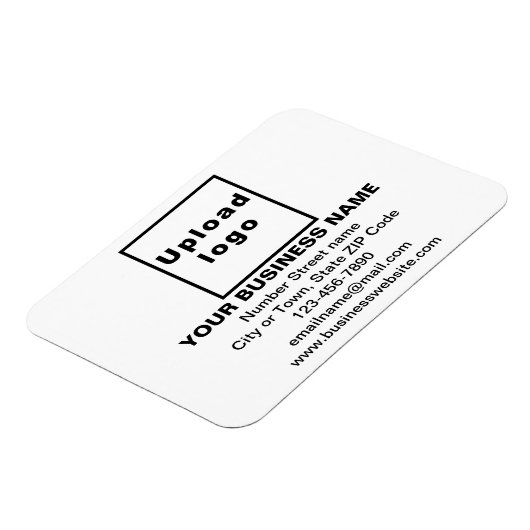 Zakelijk merk op witte rechthoek flexibele magneet (Linkerzijde)