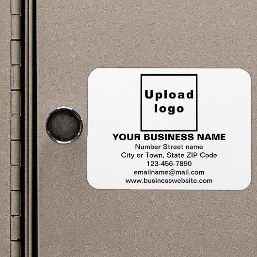 Zakelijk merk op witte rechthoek flexibele magneet