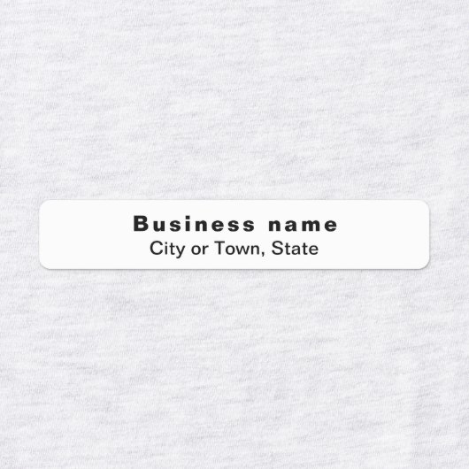 Zakelijk merk op witte rechthoek ijzer op label (Design 1)
