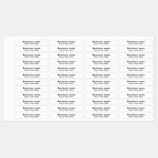 Zakelijk merk op witte rechthoekige strijklabel labels (Vel)