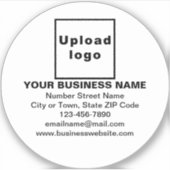 Zakelijk merk op witte ronde vinyl Sticker (Voorkant)