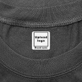 Zakelijk merk op wittevierkant waslabel labels