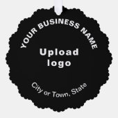 Zakelijk merk op zwart geschulpte papier ornament kaart (Voorkant)