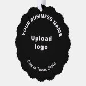 Zakelijk merk op zwart geschulpte papier ornament kaart (Links)