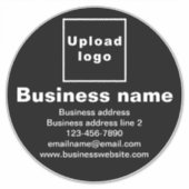 Zakelijk Merk op Zwart Grote Ronde Vinyl Sticker (Voorkant)