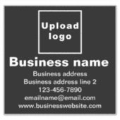 Zakelijk Merk op Zwart Grote Vierkante Vinyl Stick Sticker (Voorkant)