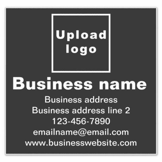 Zakelijk Merk op Zwart Grote Vierkante Vinyl Stick Sticker (Voorkant)