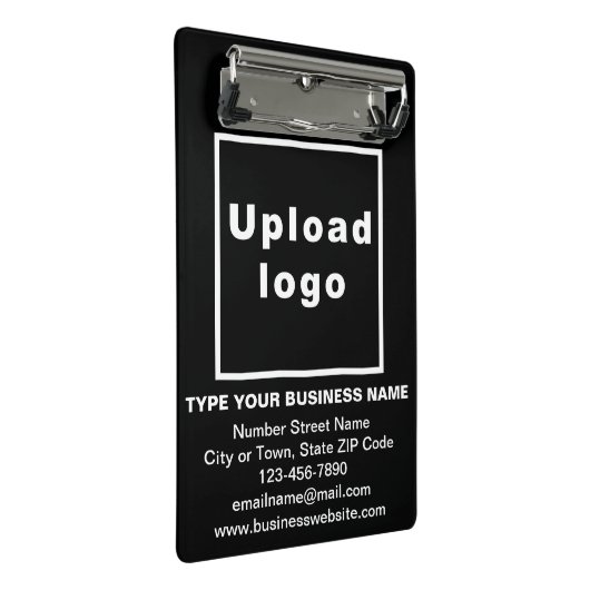 Zakelijk merk op zwart miniklikbord mini klembord (Schuin)