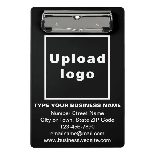 Zakelijk merk op zwart miniklikbord mini klembord (Voorkant)