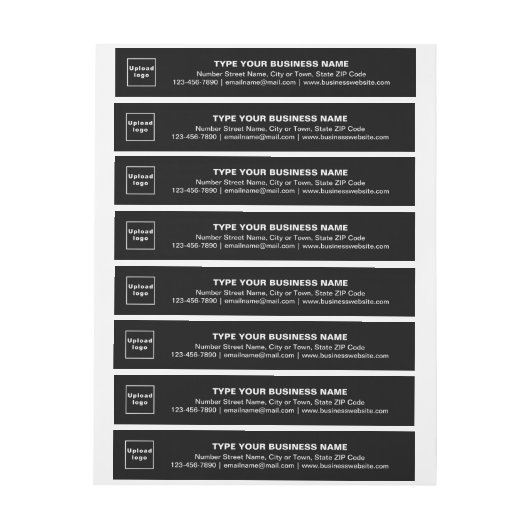 Zakelijk merk op zwart omhulsel rond adreslabel adreslabel wikkel (Vel)