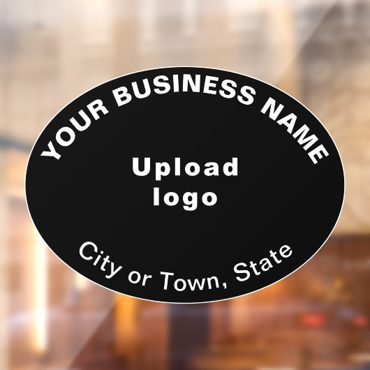 Zakelijk merk op Zwart Ovaal Shape Window Cling Raamsticker (Vel 2)