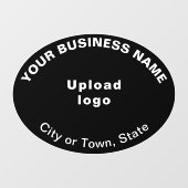 Zakelijk merk op Zwart Ovaal Shape Window Cling Raamsticker (Vel)