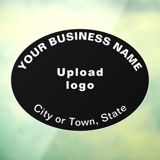 Zakelijk merk op Zwart Ovaal Shape Window Cling Raamsticker (Vel 3)