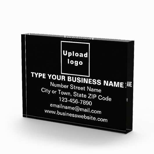 Zakelijk merk op zwart rechthoekig fotoblok (Rechts)