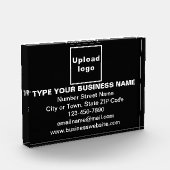 Zakelijk merk op zwart rechthoekig fotoblok (Links)
