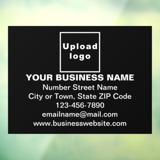 Zakelijk merk op zwart rechthoekig venster vastkla raamsticker (Vel 3)