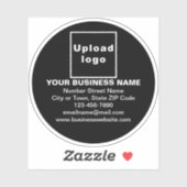 Zakelijk Merk op Zwart Ronde Vinyl Sticker (Vel)