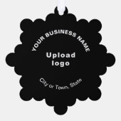 Zakelijk merk op zwart sneeuwvlok vorm papier ornament kaart (Achterkant)