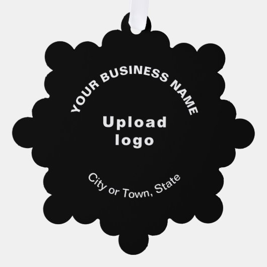 Zakelijk merk op zwart sneeuwvlok vorm papier ornament kaart (Voorkant)