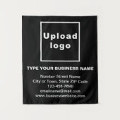 Zakelijk merk op zwart tapijt wandkleed (Voorkant)