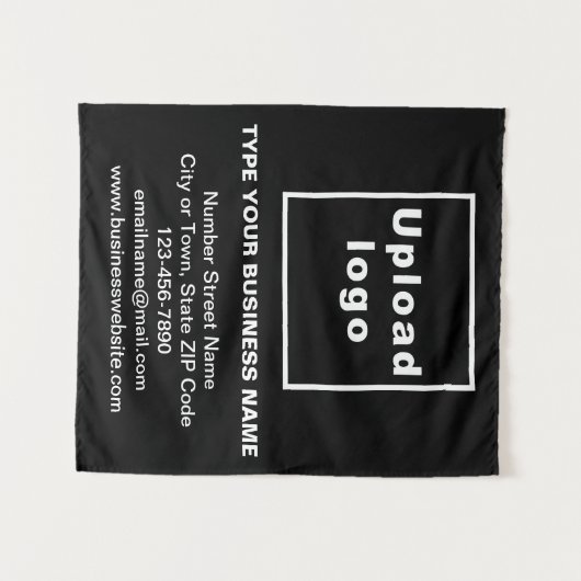 Zakelijk merk op zwart tapijt wandkleed (Voorkant (horizontaal))