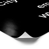 Zakelijk merk op zwart vierkant glanzend Poster (Hoek)