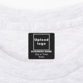 Zakelijk merk op zwart vierkant strijkijzer op lab labels (Aangebracht)