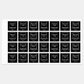 Zakelijk merk op zwart vierkant strijkijzer op lab labels (Vel)