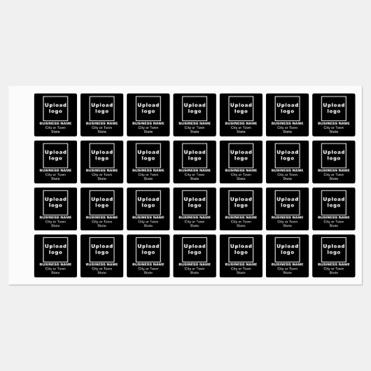 Zakelijk merk op zwart vierkant strijkijzer op lab labels (Vel)