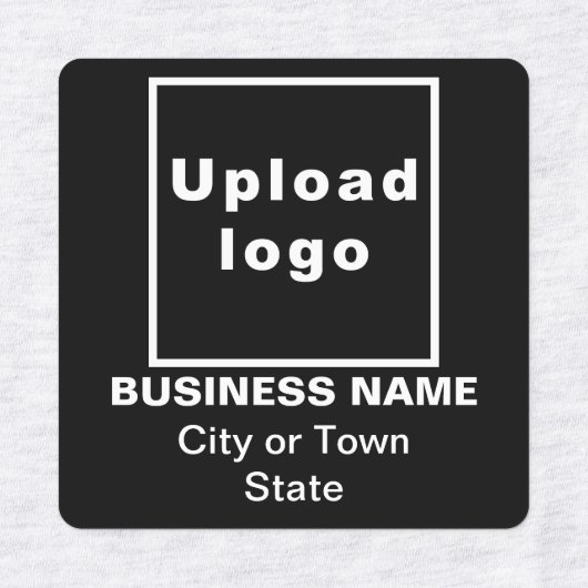 Zakelijk merk op zwart vierkant strijkijzer op lab labels (Design 1)