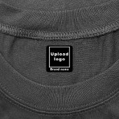 Zakelijk merk op zwart vierkant waslabel labels