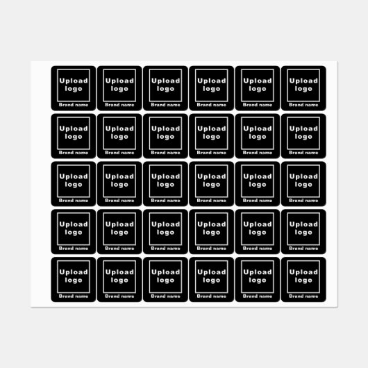 Zakelijk merk op zwart vierkant waslabel labels (Vel)