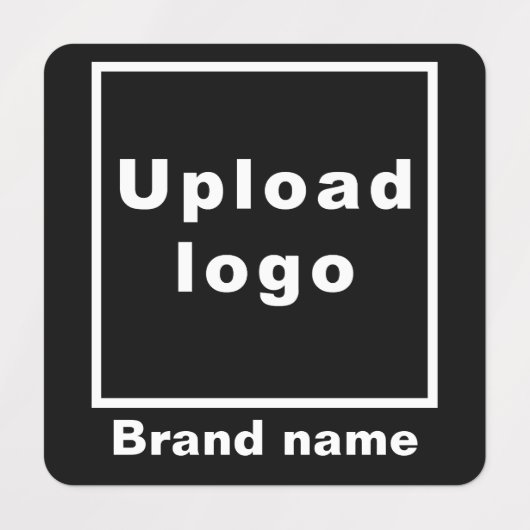 Zakelijk merk op zwart vierkant waslabel labels (Design 1)