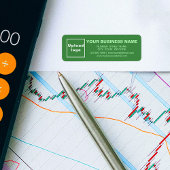 Zakelijk merk op zwart-wit groen retouradres etiket