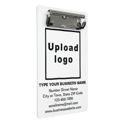 Zakelijk merk op zwart-wit minikaart mini klembord (Schuin)