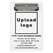 Zakelijk merk op zwart-wit minikaart mini klembord (Voorkant)