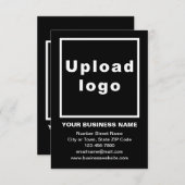 Zakelijk merk op zwarte platte kaart (Voorkant / Achterkant)