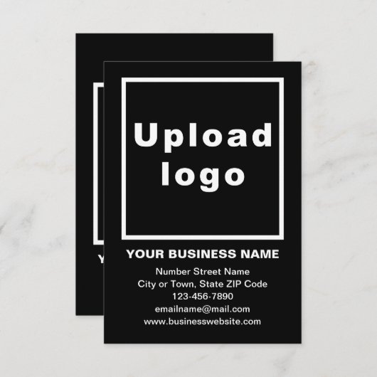 Zakelijk merk op zwarte platte kaart (Voorkant / Achterkant)