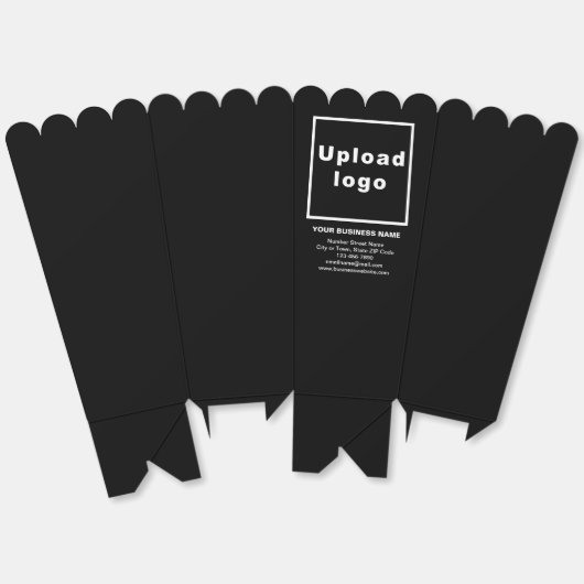 Zakelijk merk op Zwarte Popcorn Box Bedankdoosjes (Ongevouwen)