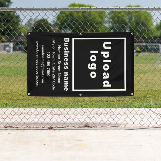 Zakelijk merk op zwarte portretbanner spandoek (Insitu)