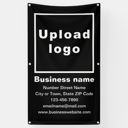 Zakelijk merk op zwarte portretbanner spandoek (Verticaal)