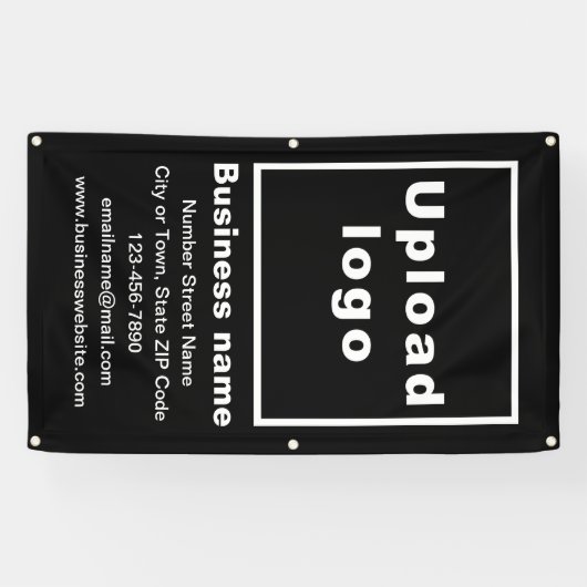 Zakelijk merk op zwarte portretbanner spandoek (Horizontaal)
