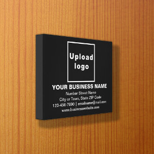 Zakelijk merk op zwarte rechthoekige canvas afdruk