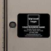 Zakelijk merk op zwarte rechthoekige flexibele mag magneet