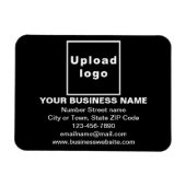 Zakelijk merk op zwarte rechthoekige flexibele mag magneet (Horizontaal)