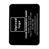 Zakelijk merk op zwarte rechthoekige flexibele mag magneet (Verticaal)