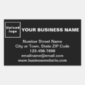 Zakelijk merk op zwarte rechthoeksticker rechthoekige sticker (Voorkant)