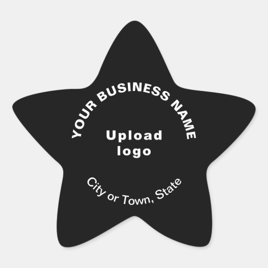 Zakelijk merk op zwarte Star-Sticker Ster Sticker (Voorkant)