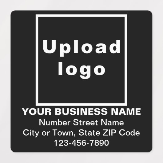 Zakelijk merk op zwarte vierkante plaklabels labels (Design 1)